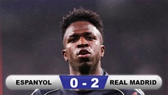 Kết quả Espanyol 0-2 Real Madrid: Vinicius hoãn ngày đăng quang của Barca