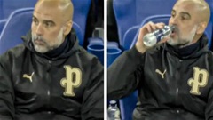 Khoảnh khắc Pep Guardiola uống nước gây bão mạng xã hội