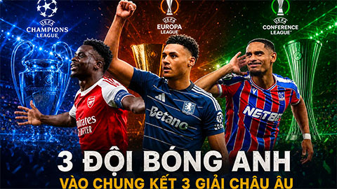 Bóng đá Anh sẽ thâu tóm cả 3 chức vô địch châu Âu?