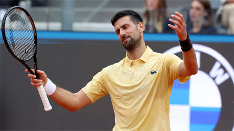 Novak Djokovic bị loại ở trận ra quân Rome Masters