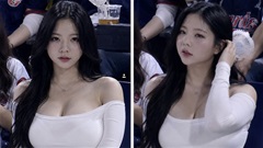Mỹ nhân có vòng 1 khủng gây sốt ở trận đấu bóng chày tại Hàn Quốc
