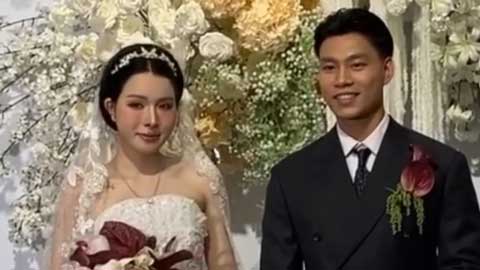 Cận cảnh Văn Thanh và bà xã Bích Hạnh rạng rỡ trong ngày cưới