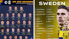 Bosnia & Herzegovina và Thụy Điển chốt danh sách dự World Cup 2026