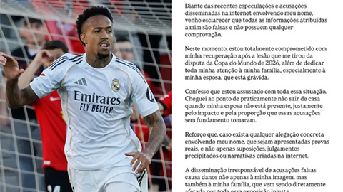Thêm bê bối tại Real Madrid: Militao thuê gái gọi cho Vinicius?
