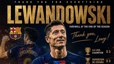 Chính thức: Robert Lewandowski chia tay Barca sau mùa giải 2025/26