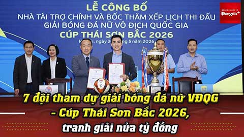 7 đội tham dự giải bóng đá nữ VĐQG - Cúp Thái Sơn Bắc 2026, tranh giải nửa tỷ đồng