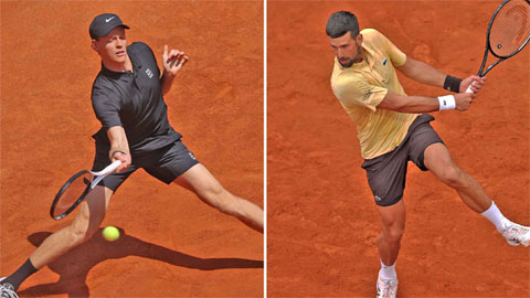 Jannik Sinner khác nhánh Djokovic ở Roland Garros 2026