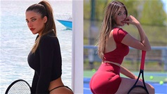 Annalia Fraser gây sốt khi diện bikini chơi tennis trên bãi biển