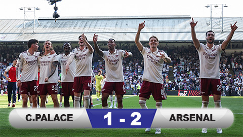 Kết quả Crystal Palace 1-2 Arsenal: Tân vương nâng cúp mừng chiến thắng