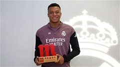 Kylian Mbappe giành giải Cầu thủ xuất sắc nhất mùa của Real Madrid