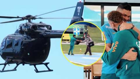 Neymar đáp trực thăng gần 400 tỷ đồng hội quân cùng ĐT Brazil