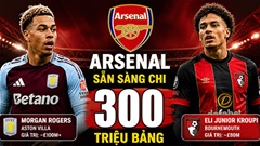 Arsenal kích hoạt 'bom tấn' 300 triệu bảng để rửa hận Champions League