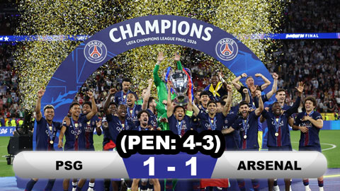Kết quả PSG 1-1 Arsenal (pen: 4-3): PSG bảo vệ thành công ngôi vương