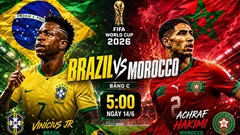 Trực tiếp Brazil vs Morocco, 05h00 ngày 14/6