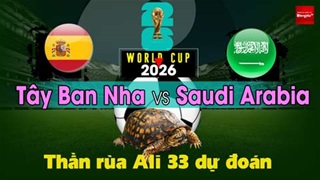 Thần Rùa Ali 33 dự đoán: Tây Ban Nha vs Saudi Arabia (Vòng bảng World Cup 2026)