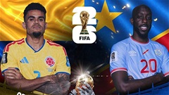 Trực tiếp Colombia vs CHDC Congo, 09h00 ngày 24/6