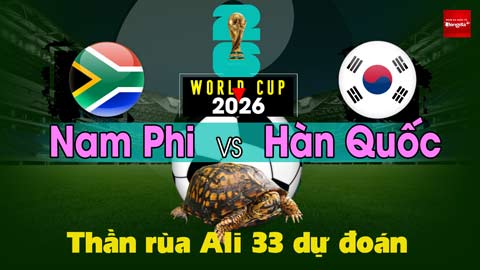Thần Rùa Ali 33 dự đoán: Nam Phi vs Hàn Quốc (Vòng bảng World Cup 2026)