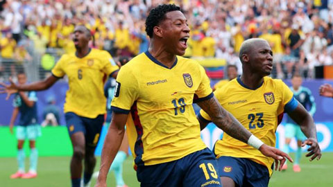 Bàn thắng ấn định thắng lợi lịch sử 2-1 cho Ecuador trước Đức