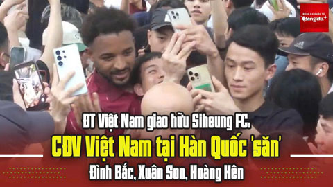  ĐT Việt Nam cực hot tại Hàn Quốc: Khán giả xếp hàng dài chụp ảnh sau trận đấu với Siheung FC