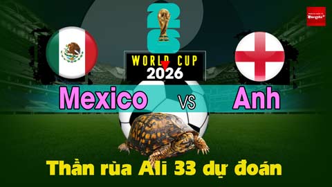 Thần Rùa Ali 33 dự đoán: Mexico vs Anh (Vòng 1/8 World Cup 2026)
