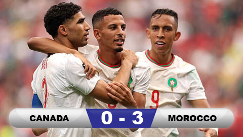 Kết quả Canada 0-3 Morocco: Morocco loại Canada để giành vé vào tứ kết World Cup