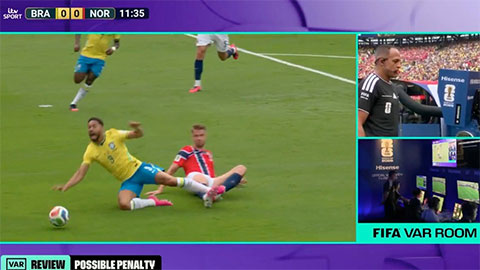 VAR lại gây bão ở trận Brazil vs Na Uy