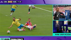 VAR lại gây bão ở trận Brazil vs Na Uy
