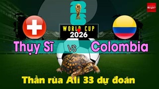 Thần Rùa Ali 33 dự đoán: Thụy Sĩ vs Colombia (Vòng 1/8 World Cup 2026)