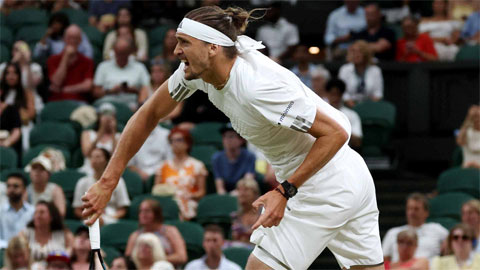 Alexander Zverev cách tứ kết Wimbledon đúng 3 game