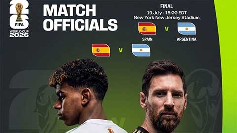 FIFA công bố trọng tài bắt chính trận chung kết World Cup 2026
