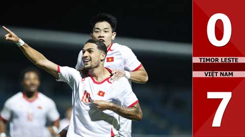VIDEO Toàn cảnh chiến thắng 7-0 của ĐT Việt Nam trước Timor Leste