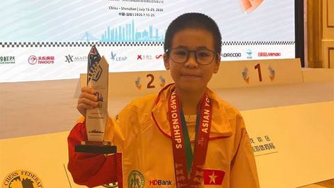 Kỳ thủ Việt Nam 7 tuổi lập kỳ tích ở giải cờ vua châu Á 2026