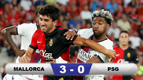 Kết quả Mallorca 3-0 PSG: ĐKVĐ Champions League bại trận