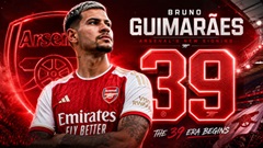 Tân binh Bruno Guimaraes của Arsenal khoác áo số 39 vì lý do đặc biệt