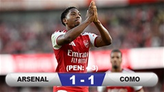 Kết quả Arsenal 1-1 Como (4-3 pen): Pháo thủ thắng trong ngày Guimaraes ra mắt