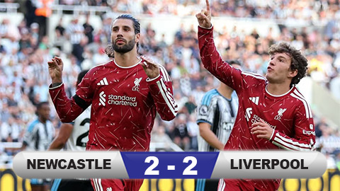 Kết quả Newcastle 2-2 Liverpool: The Reds giật về 1 điểm ở phút 90+8