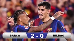 Kết quả Barca 2-0 Bilbao: Raphinha, Fermin tỏa sáng trong ngày Rodri ra mắt