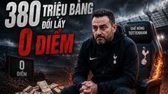 380 triệu bảng đổi lấy 0 điểm, De Zerbi nguy cơ bị 'trảm' tại Tottenham
