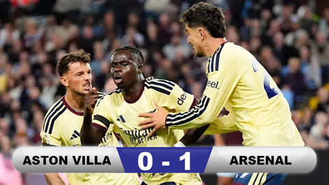 Kết quả Aston Villa 0-1 Arsenal: Pháo thủ bám sát Chelsea
