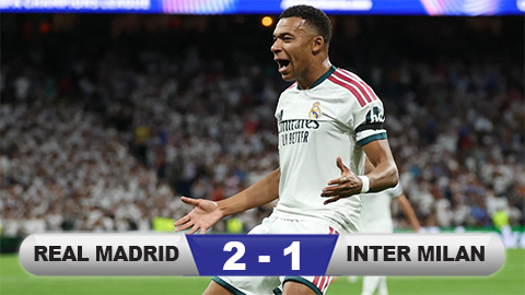 Kết quả Real Madrid 2-1 Inter: Mourinho và Los Blancos giành trọn 3 điểm