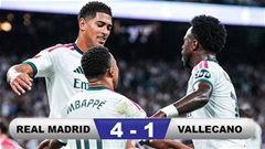 Kết quả Real Madrid 4-1 Vallecano: Tam tấu Mbappe - Vinicius - Bellingham thăng hoa