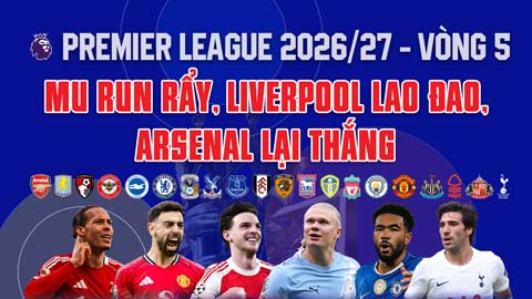 Nhận định Premier League vòng 5: MU run rẩy, Liverpool lao đao, Arsenal lại thắng