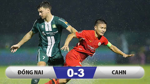 Kết quả Đồng Nai 0-3 CAHN: Đội bóng của Công Phượng thủng lưới 3 bàn trong 6 phút