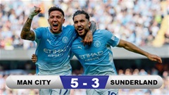 Kết quả Man City 5-3 Sunderland: Man xanh chiếm ngôi đầu