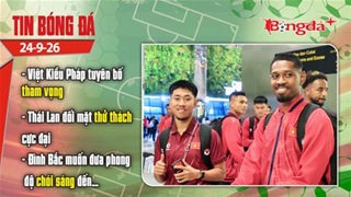 Tin bóng đá 24/9: Việt Kiều Pháp tuyên bố tham vọng vô địch FIFA ASEAN Cup, Thái Lan đối mặt...