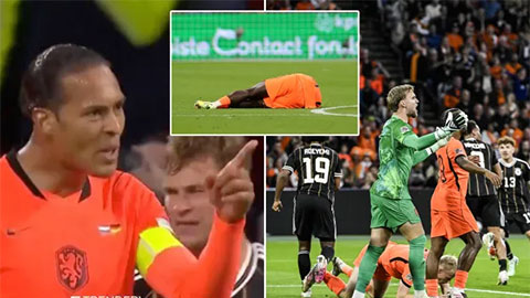 Van Dijk nổi giận với trọng tài khi Đức ghi bàn thắng gây tranh cãi
