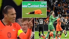 Van Dijk nổi giận với trọng tài khi Đức ghi bàn thắng gây tranh cãi