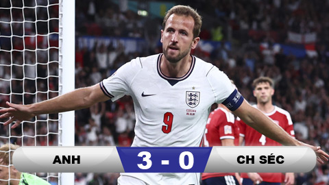 Kết quả Anh 3-0 CH Séc: Màn trình diễn ấn tượng của Kane