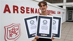 Max Dowman, thần đồng chưa tròn 17 tuổi của Arsenal nhận 3 kỷ lục Guinness