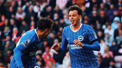 Brighton giữ vị trí thứ 3 trên BXH Ngoại hạng Anh